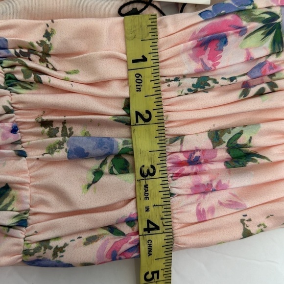 NWT Zara silky floral crop halter corset top light pink S - Picture 15 of 16
